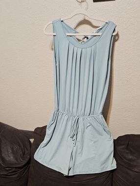 Zenana Outfitters Sage Sleeveless Romper with Drawstring Waist